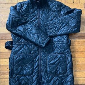 Athleta black quilted belted cost M